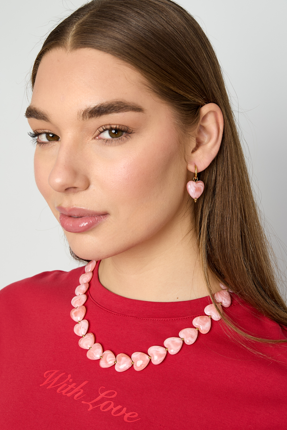 Boucles D'Oreilles Avec Des Perles En Forme De Cœur h5Image3