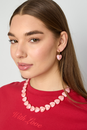 Boucles D'Oreilles Avec Des Perles En Forme De Cœur h5 Image3
