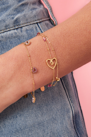 Bracelet Orné D'Un Cœur Espiègle, De Perles Et D'Une Perle h5 Image2