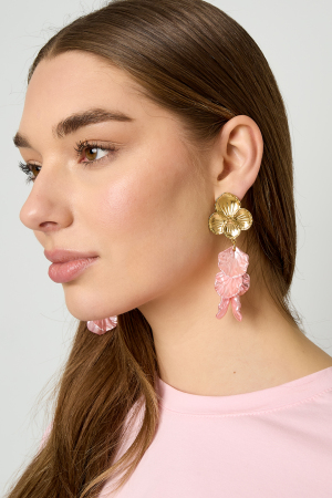Boucles D'Oreilles En Forme De Fleur Avec Nacre h5 Image4