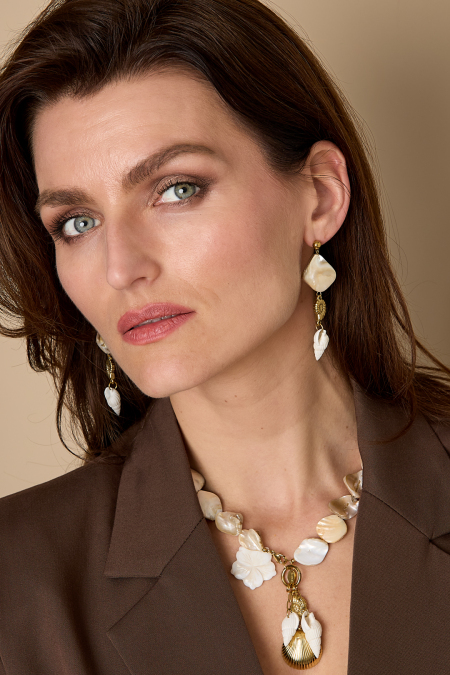 Boucles d'oreilles pendantes en acier inoxydable, coquillage, collection vacances/plage romantique, bijoux pour femmes 2