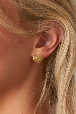 Boucles D'Oreilles À Tige En Acier Inoxydable, Série Heart Daily Daily Simple, Bijoux Pour Femmes h5 Image2