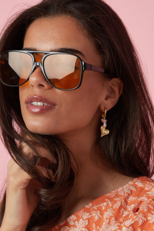 Boucles D'Oreilles Avec Perles Pendantes, Perle Et Cœur h5 Image2