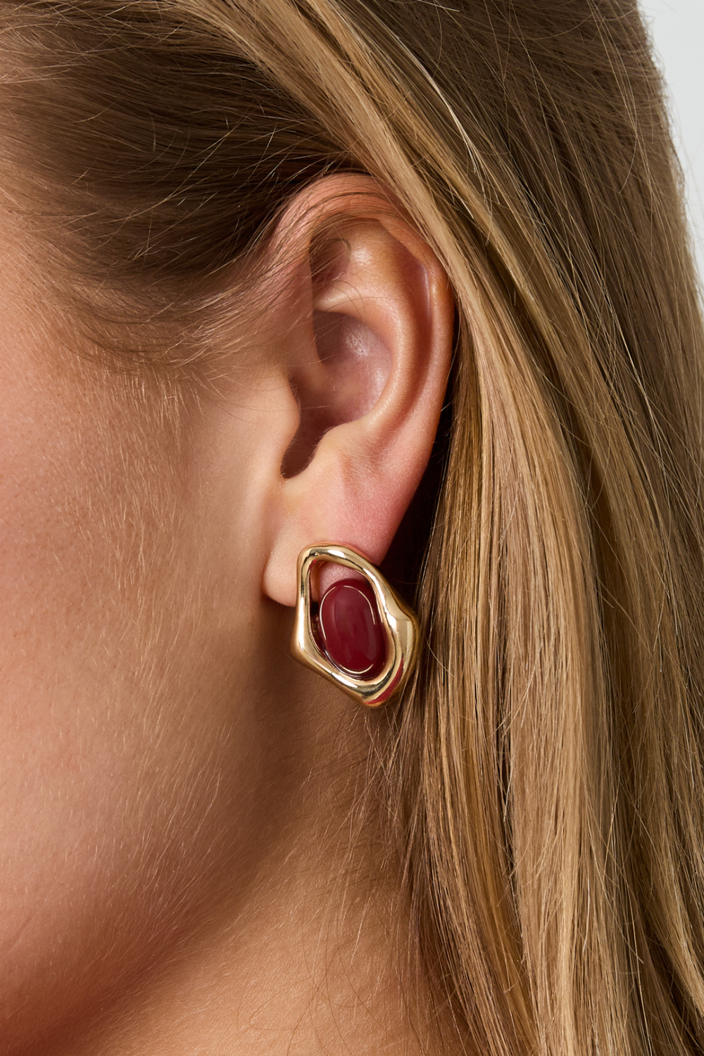 Boucles D'Oreilles Puces En Alliage, Forme Irrégulière, Style Rétro, Collection Daily Simple, Bijoux Pour Femmes Image3
