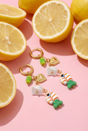 Boucles D'Oreilles Avec Chaîne Et Breloques Pendantes h5 Image2