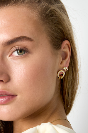 Boucles D'Oreilles Avec Pierres Rondes h5 Image2