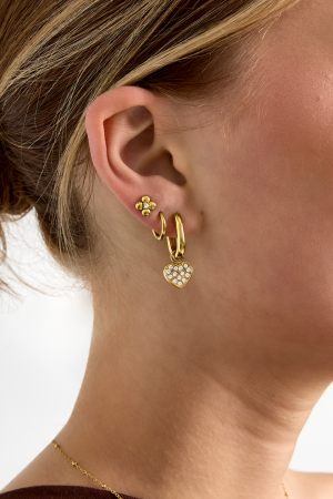 Boucles D'Oreilles Squovales Avec Breloques En Forme De Cœur h5 Image2