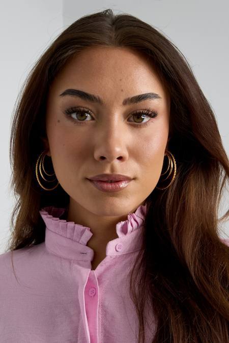 Boucles d'oreilles créoles triples superposées 2