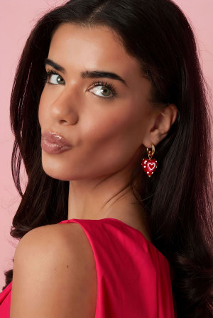 Boucles D'Oreilles Avec Pendentif En Forme De Cœur h5 Image2