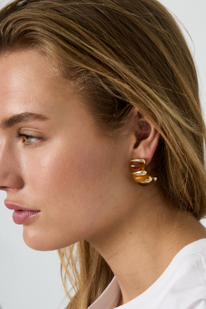 Boucles D'Oreilles Puces En Alliage, Forme Irrégulière, Collection Simple Et Décontractée Pour Femmes h5 Image3