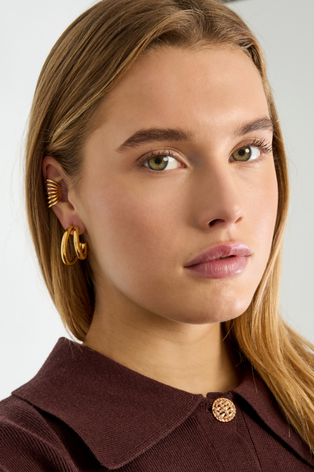 Boucles d'oreilles en acier inoxydable, style décontracté, simple et quotidien, pour femmes 2