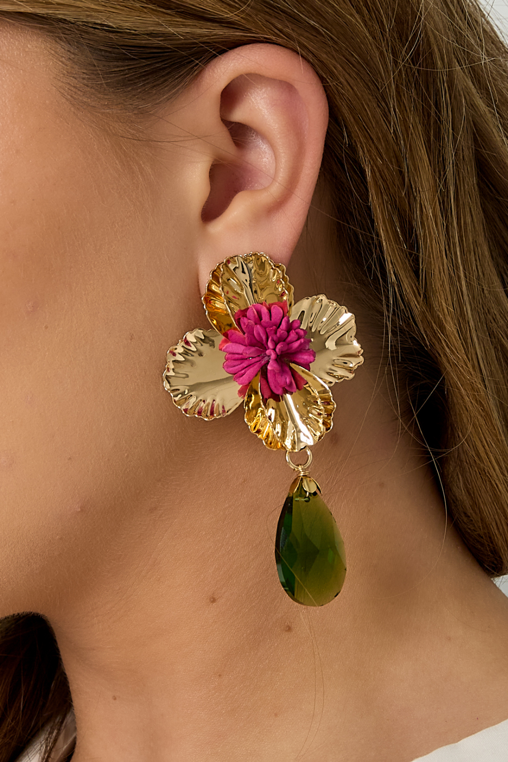 Boucles D'Oreilles Pendantes En Fer, Série Luxueuse De Vacances Fleuries, Bijoux Pour Femmes Image3