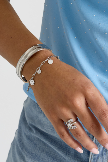 Bracelet multiple smileys Couleur or Acier inoxydable 2