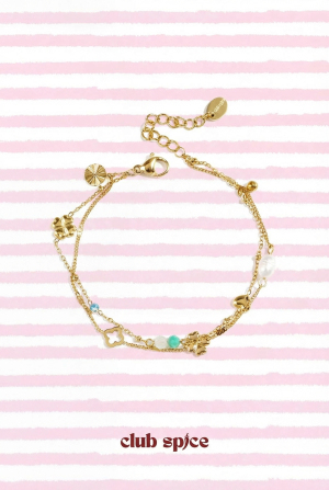 Bracelet Orné De Trèfles, De Perles Et De Pierres h5 Image2