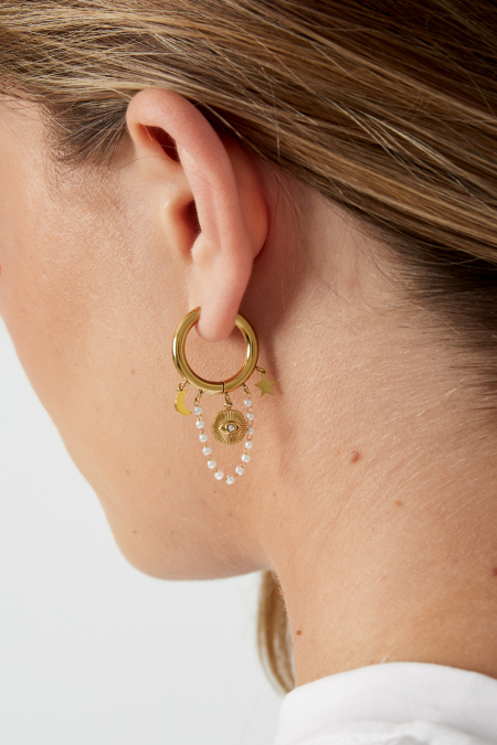 Boucles d'oreilles lune en perles 2