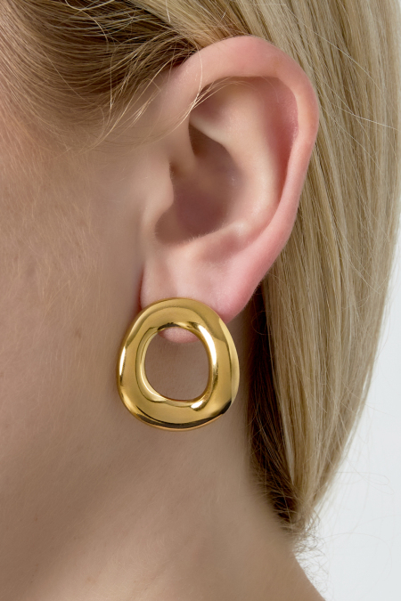 Boucles d'oreilles créoles organiques 2
