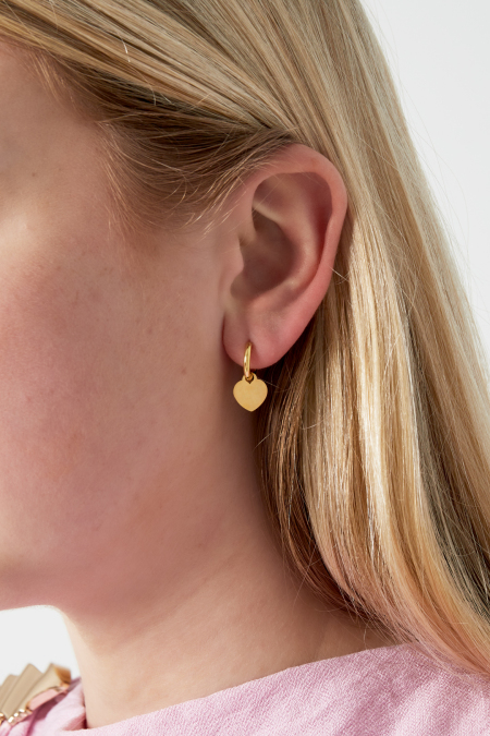 Boucles D'Oreilles Simples En Forme De Cœur 2