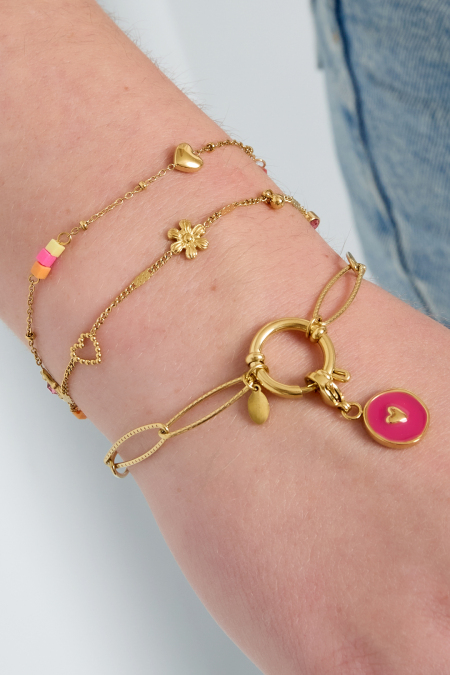 Bracelets à breloques en acier inoxydable avec motif floral quotidien 2