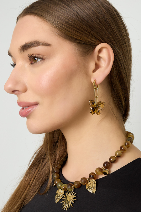 Boucles d'oreilles fleurs avec perles 2