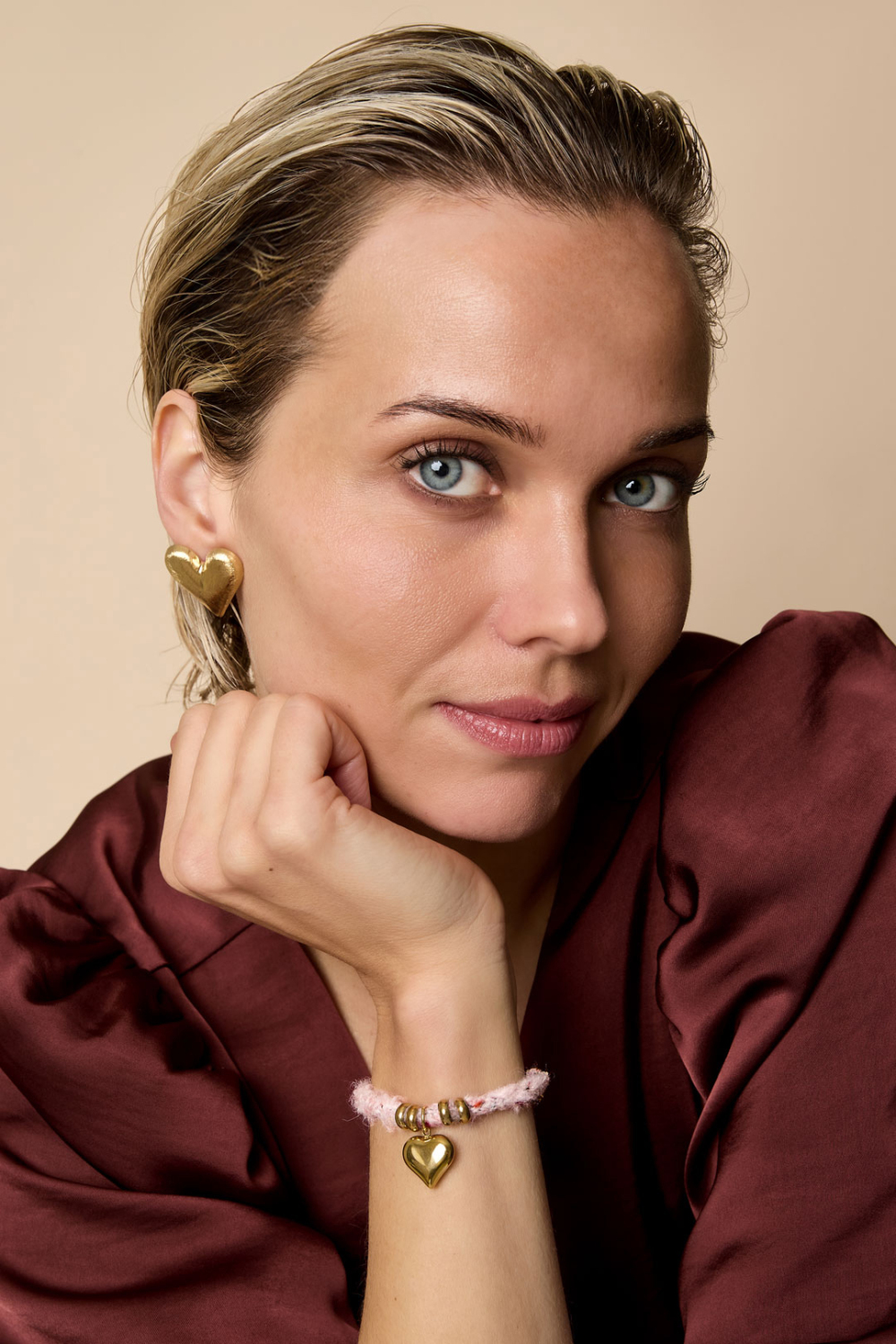 Boucles D'Oreilles À Tige En Forme De Cœur, Série Simple Et Décontractée, Bijoux Pour Femmes Image2