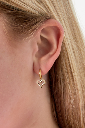 Boucle D'Oreille Coeur En Strass h5 Image2
