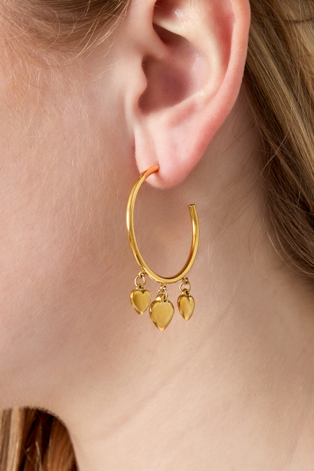 Boucles d'oreilles créoles en forme de cœur 2