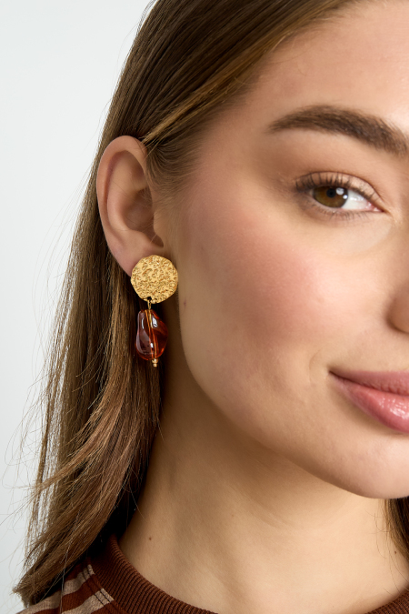 Boucles d'oreilles pendantes en acier inoxydable, forme irrégulière, collection décontractée et simple pour femmes 2