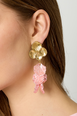 Boucles D'Oreilles En Forme De Fleur Avec Nacre h5 Image3