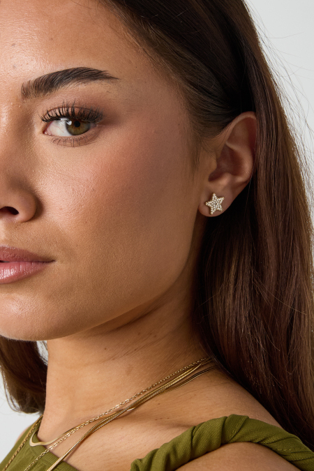Boucles d'oreilles puces en acier inoxydable, style étoile, collection Daily Simple, bijoux pour femmes 2