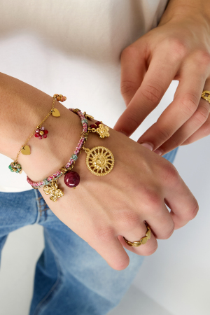 Bracelets À Breloques En Acier Inoxydable, Série Florale Décontractée Et Simple Pour Femmes h5 Image2