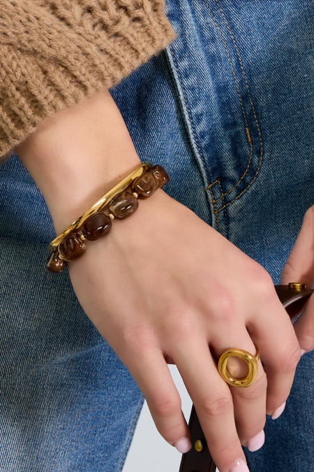 Bracelets en perles acryliques, série rétro classique quotidienne, bijoux pour femmes 2