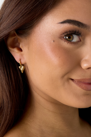 Boucles D'oreilles En Forme De Coeur En Acier Inoxydable h5 Image2