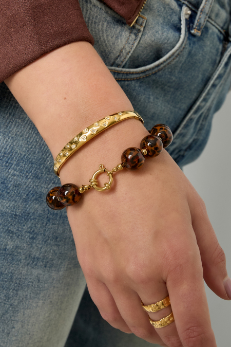 Bracelets en acier inoxydable à pois, série décontractée et simple pour le quotidien, bijoux pour femmes 2