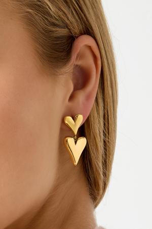 Boucles D'Oreilles Pendantes En Acier Inoxydable, Style Cœur, Décontractées, Simples Et Quotidiennes, Bijoux Pour Femmes h5 Image3