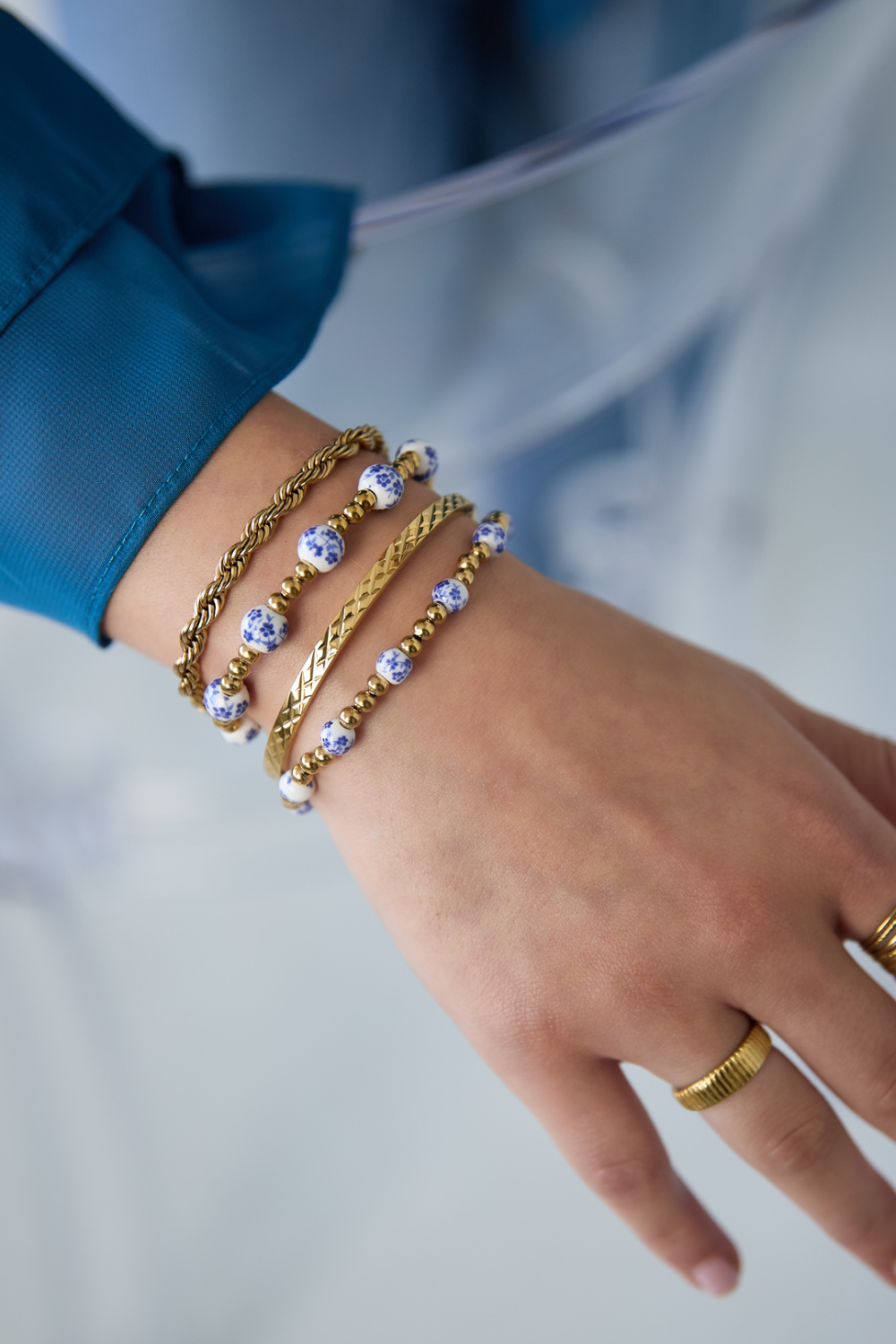 Bracelets En Acier Inoxydable À Perles, Collection Décontractée Et Simple Pour Femmes h5Image2