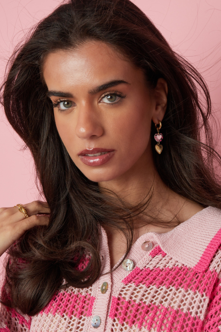 Boucles d'oreilles pendantes en forme de cœur 2