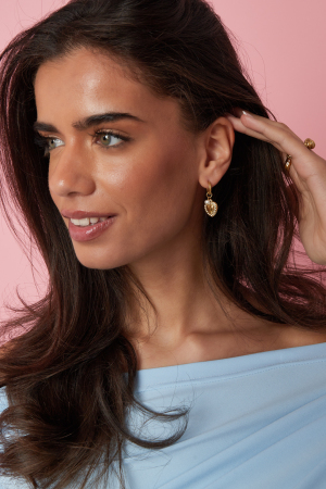 Boucles D'Oreilles Avec Pendentif Cœur Et Perle h5 Image2