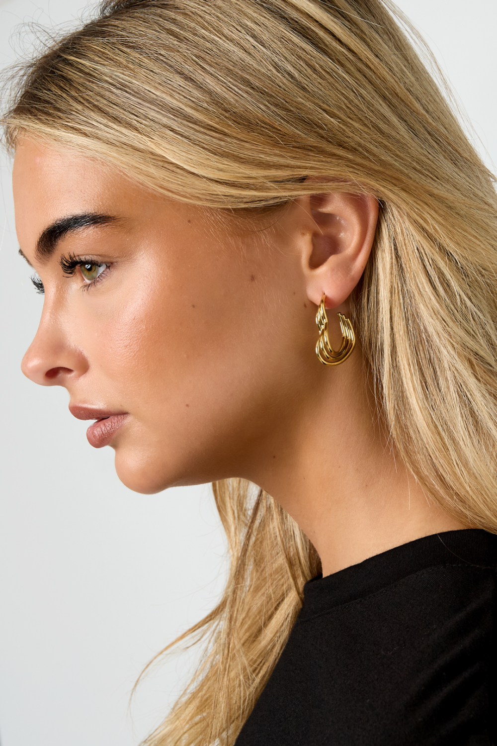 Boucles D'Oreilles Créoles En Acier Inoxydable, Style Cœur, Décontractées, Simples Et Quotidiennes, Bijoux Pour Femmes Image2
