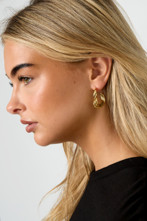 Boucles D'Oreilles Créoles En Acier Inoxydable, Style Cœur, Décontractées, Simples Et Quotidiennes, Bijoux Pour Femmes h5 Image2