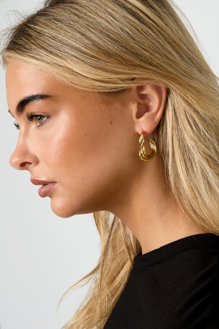 Boucles d'oreilles créoles en acier inoxydable, style cœur, décontractées, simples et quotidiennes, bijoux pour femmes 2
