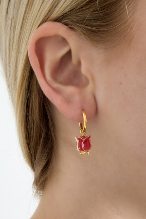 Boucles D'Oreilles Pendantes En Acier Inoxydable, Série Fleur, Décontractée, Simple Et Quotidienne, Bijoux Pour Femmes h5 Image2