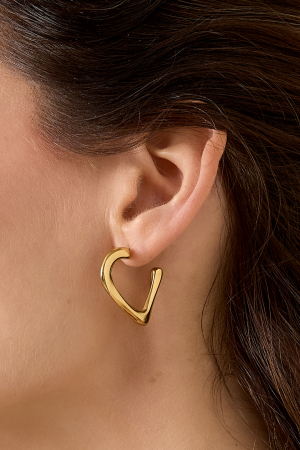 Boucles D'Oreilles Créoles Cœur Simple Daily Simple Series Bijoux Pour Femmes h5 Image3