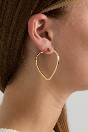 Boucles D'Oreilles Créoles Minimalistes En Forme De Cœur h5 Image4