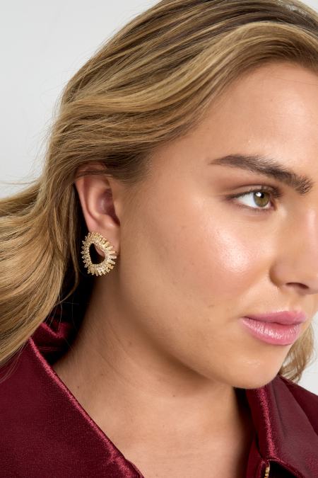 Boucles d'oreilles à tige en cuivre en forme de cœur, élégantes, de Noël, luxueuses, bijoux pour femmes 2