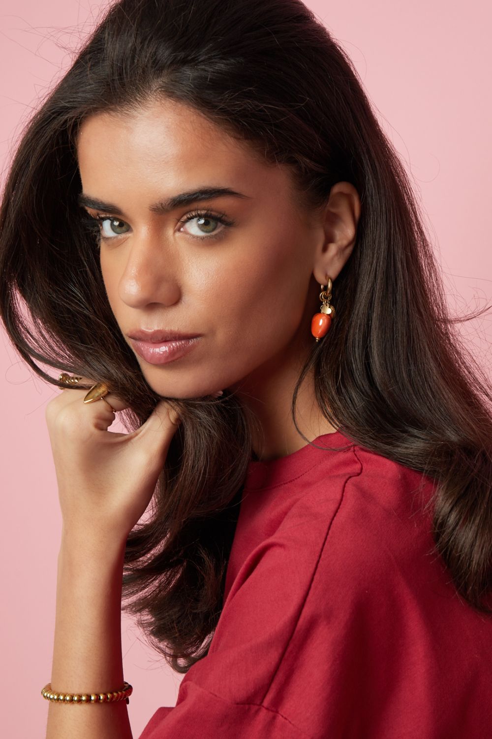 Boucles D'Oreilles Avec Pendentifs En Forme De Cœur Image2