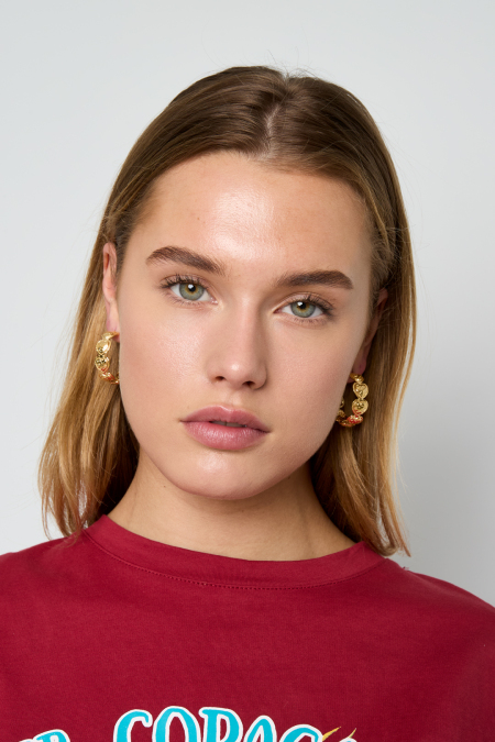 Boucles d'oreilles créoles en forme de cœur 2