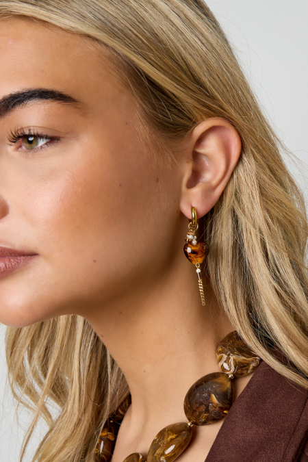 Boucles d'oreilles pendantes en acier inoxydable en forme de cœur, collection décontractée et simple pour femmes 2