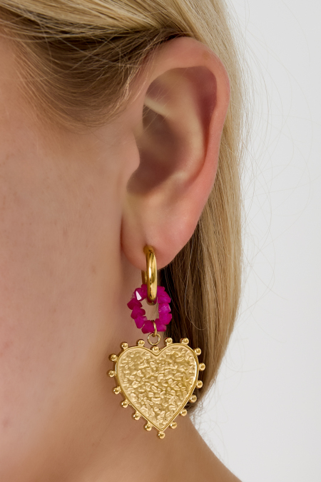 Boucles d'oreilles pendantes en acier inoxydable, style cœur, décontractées, simples et quotidiennes, bijoux pour femmes 2