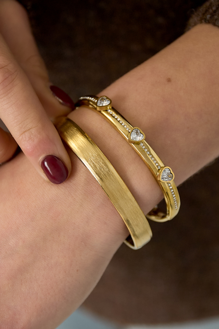 Bracelet jonc en acier inoxydable, style décontracté au quotidien, bijoux pour femmes 2