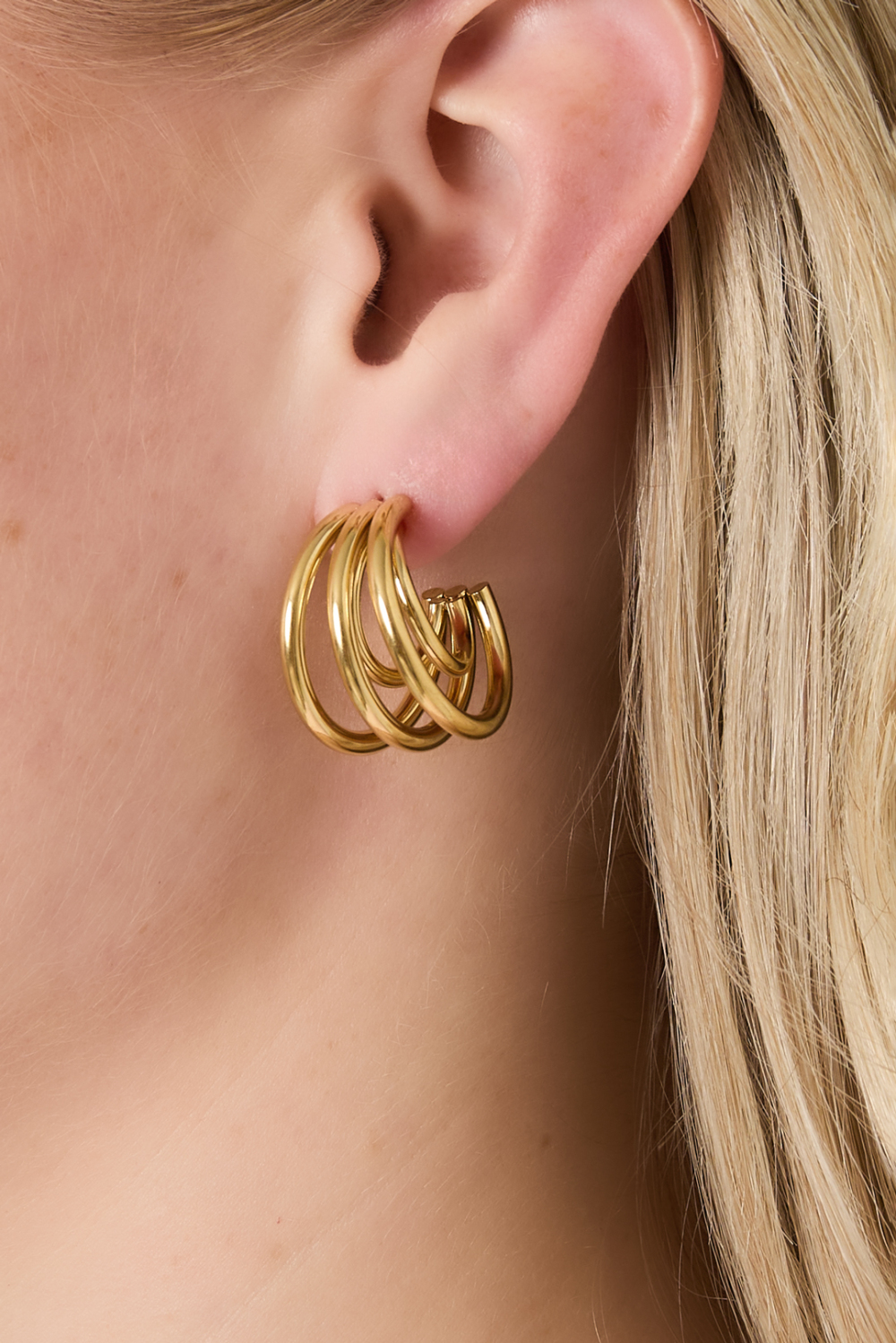 Boucles D'Oreilles Créoles En Acier Inoxydable, Style Géométrique, Décontracté, Simple, Pour Femme Image2